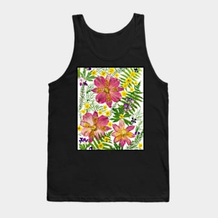 Floral Fantasy Art Print Pink Alstroemeria Botanical Poster Home Decor Wall Art Tank Top